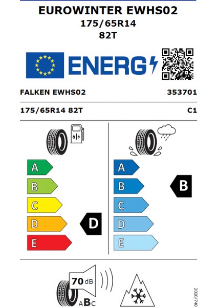 175/65 R14 82T Eurowınter Hs02 Oto Kış Lastiği ( Üretim Yılı: 2024 )