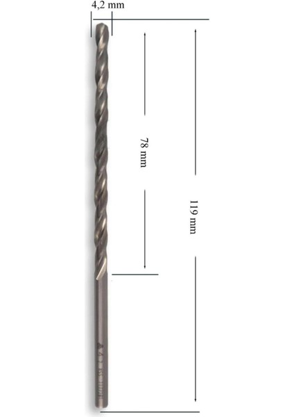 Mte Hss Uzun Matkap Ucu DIN/340 4.2 mm 7200420