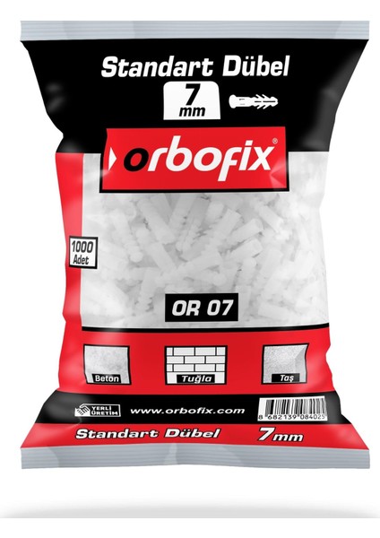 Plastik Dubel 7 mm (1000 Adet) fiyatları
