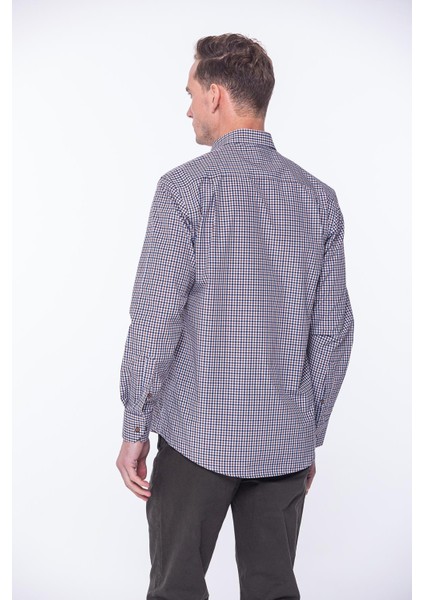 Klasik Uzun Kol King Kareli Hediye Kutulu Erkek Gömlek - Kahverengi fırsatları