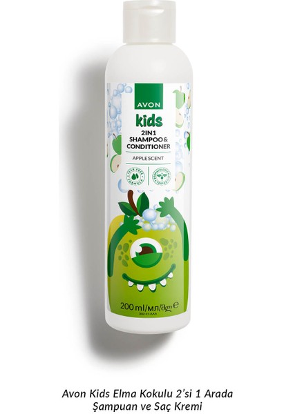 Kids Çocuklar İçin Elma Kokulu Şampuan ve Saç Kremi 200 ml x 3 adet