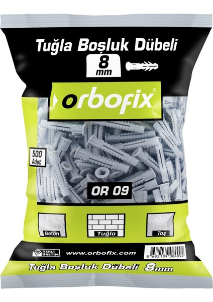 Tuğla Boşluk Dubeli 8 mm (500 Adet) modelleri