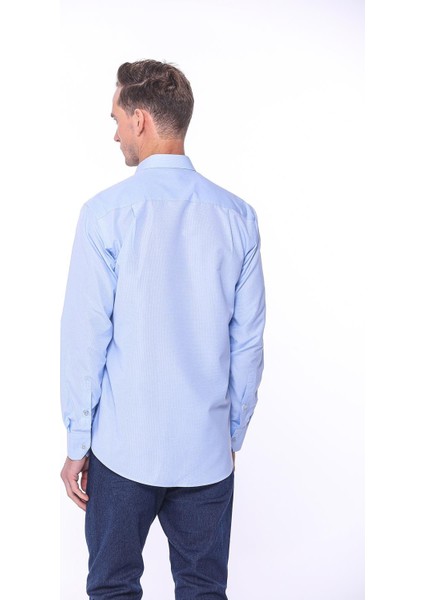 Klasik Uzun Kol Filafil Pitikareli Swift Hediye Kutulu Erkek Gömlek - Açık Mavi fırsatları