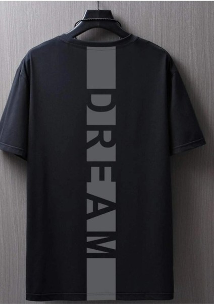 Erkek Sırt Dream Baskılı Oversize T-Shirt