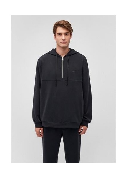 Kapüşonlu Fermuarlı Sweatshırt