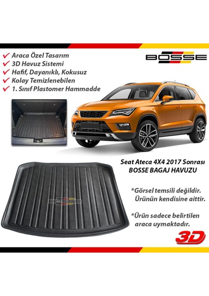 Seat Ateca Bagaj Havuzu 4X4 2017 2024 Bosse