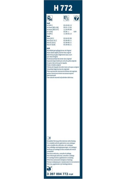 Arka Cam Sileceği Audı Q7 - [340 Mm] 4Lb (2006 - 2015) - H 772 indirimleri
