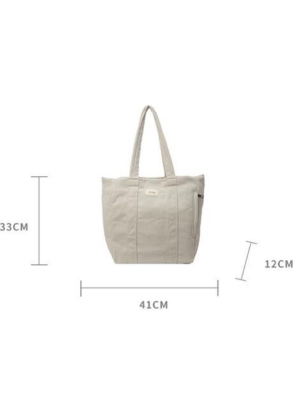 Omuz Çantası Çapraz Çanta Taşınabilir Yüksek Kaliteli Kadife Kumaş Sade Çizgili Stil, Bej (Yurt Dışından) modelleri