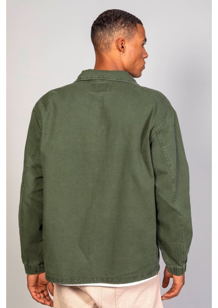 Erkek Haki Gölek Model Oversize Denim Ceket indirimleri