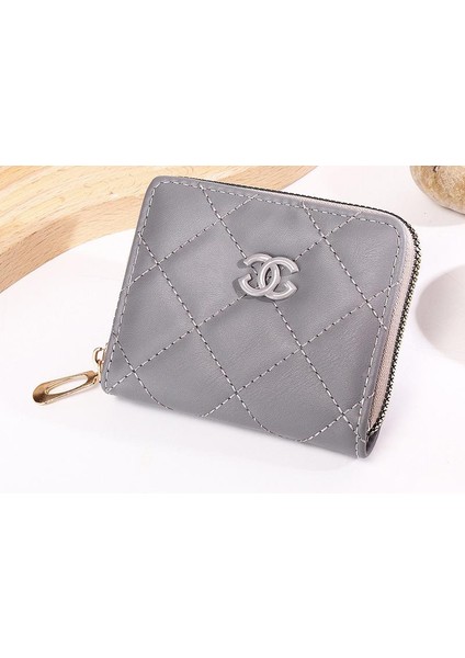 Cüzdan Kart Tutucu Yüksek Kaliteli Pu Kumaş Kentsel Cinsiyetsiz Stil , Gri (Yurt Dışından)