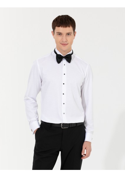 Erkek Beyaz Slim Fit Smokin Gömlek 50251065-VR013 fiyatları