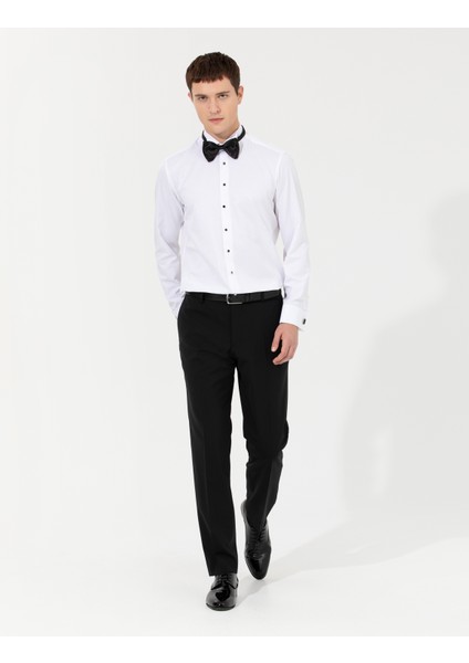 Erkek Beyaz Slim Fit Smokin Gömlek 50251065-VR013 fırsatları
