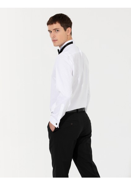 Erkek Beyaz Slim Fit Smokin Gömlek 50251065-VR013 indirimleri