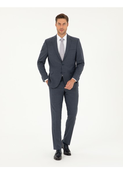 Erkek Koyu Mavi Slim Fit Takım Elbise 50269246-VR032