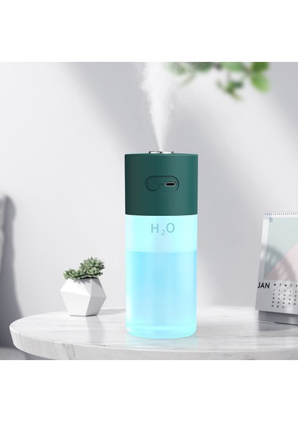 Buharlı Nemlendirici Ev, Araba ve Ofis Kullanımı Içın Büyük Kapasiteli 280 ml Tek Sprey Bağlantı Noktalı USB ile Çalışan Model, Yeşil (Yurt Dışından)
