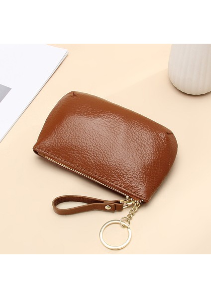 Cüzdan Kart Tutucu Yüksek Kaliteli Birinci Katman Sığır Derisi Malzemesi Düz Renk Stili, Kahverengi (Yurt Dışından)