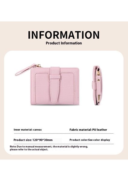 Cüzdan Kart Tutucu Yüksek Kaliteli Pürüzsüz Pu Deri Malzeme Retro Küçük Kare Çanta Tarzı, Pembe (Yurt Dışından) modelleri
