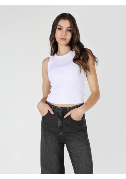 Slim Fit Kadın Beyaz Atlet Cl1064021