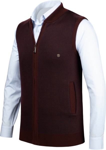 Erkek Triko Yelek Fermuarlı Cepli Çelik Örgü Triko Klasik Kalıp - 5015J fiyatları