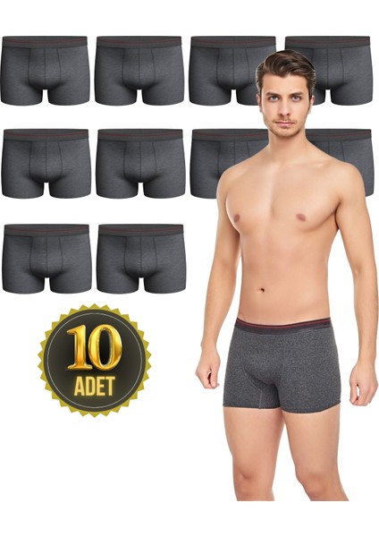 Erkek 10 Adet Likralı Slim Fit İnce Kumaş Günlük Kullanıma Uygun Özel Paketinde Ekonomik Boxer