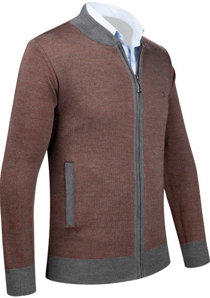 Erkek Triko Ceket Fermuarlı Cep Detaylı Desenli Kol ve Bel Lastikli Çelik Örgü - 5015K modelleri