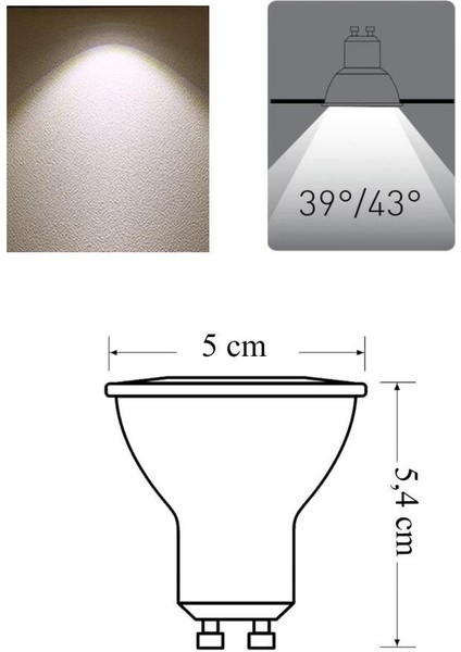 4W (50W) LED Spot Ampul Gün Işığı 4000K - GU10 Duy - Çanak Lamba - Avize Ampulu