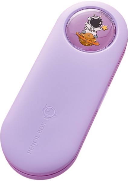 Karikatür 3D Astronot Kırtasiye Kutusu Sevimli Macaron Çift Katmanlı Ilkokul Öğrencisi Büyük Kapasiteli Kalem Kutusu (Yurt Dışından)