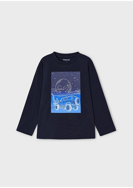 04-09 Yaş Erkek Çocuk Siyah - Mavi Renk Blue Black Uzun Kol Sweat fırsatları