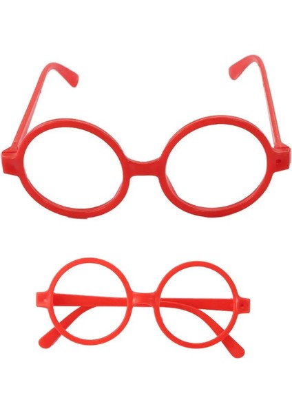 Kırmızı Renk Camsız Oyuncak Gözlüğü Potter Model Parti Gözlüğü 1 Adet Retro