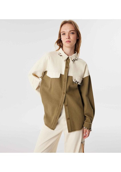 Colorblock Non Denim Gömlek