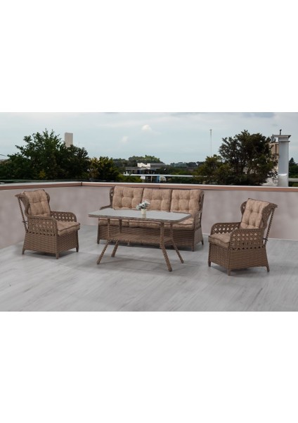 Montego Kahverengi 3+1+1 Bahçe Takımı , Oturma Grubu