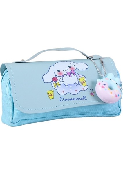 Yeşim Tarçınlı Köpek Kalem Çantası Dekompresyon Kalem Çantası Yüksek Görünümlü Büyük Kapasiteli Kalem Çantası Kırtasiye Kutusu Ilkokul Öğrencisi Çift Katmanlı Kalem Kutusu (Yurt Dışından)