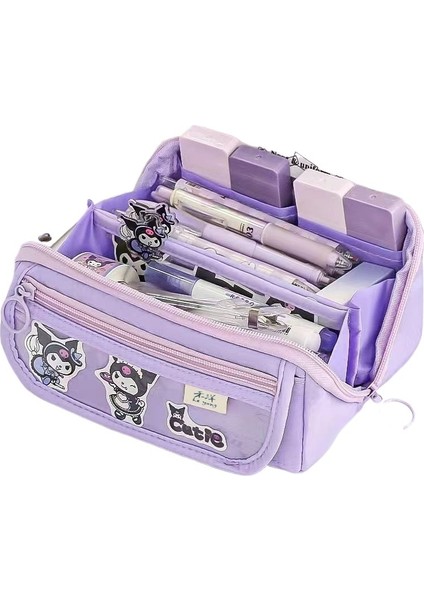 Kurome Kalem Çantası Büyük Kapasiteli Öğrenci Kırtasiye Kutusu Yüksek Değerli Kırtasiye Çantası Çok Fonksiyonlu Kalem Kutusu (Yurt Dışından)