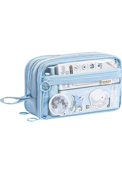 Büyük Kapasiteli Şeffaf Kalem Kutusu Kırtasiye Kutusu Kalem Kutusu (Yurt Dışından)