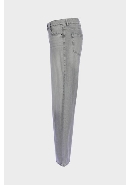 Weslie Gri Normal Bel Wideleg Patı Fermuarlı Jean Pantolon C 4530-209 fırsatları