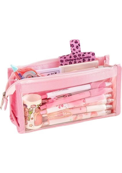 Çok Işlevli Görünür Pencereli, Büyük Kapasiteli Altı Katmanlı Şeffaf Kalem Kutusu (Yurt Dışından)