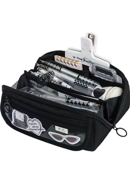 Kurome Kalem Çantası Büyük Kapasiteli Öğrenci Kırtasiye Kutusu Yüksek Değerli Kırtasiye Çantası Çok Fonksiyonlu Kalem Kutusu (Yurt Dışından)