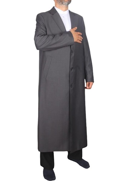 Ceket Yaka Tam Astarlı Cübbe Mevsimlik Koyu Gri fırsatları
