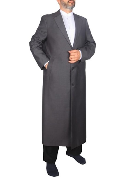 Ceket Yaka Tam Astarlı Cübbe Mevsimlik Koyu Gri indirimleri