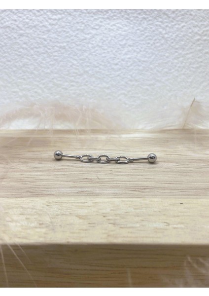 Cerrahi Çelik Gümüş Rengi Industrial Köprü Piercing Küpe