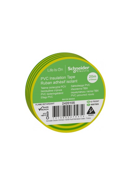 20 Metre Izole Bant Sarı - yeşil