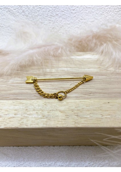 Cerrahi Çelik Altın Rengi Industrial Köprü Piercing Küpe