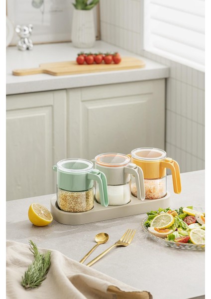 Prachic Turuncu Kaşıklı Cam Baharatlık modelleri