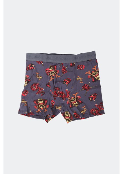 Erkek 6'lı Desenli Renkli Pamuklu Premium Paket Boxer