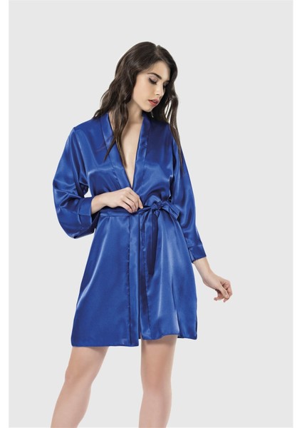 Aria's Closet Saks Kısa Saten Sabahlık