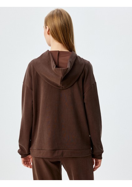 Basic Kapüşonlu Spor Sweatshirt Cep Detaylı