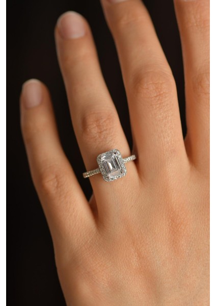 925 Ayar Zirkon Taşlı Rodyum Ayarlanabilir Baget Gümüş Yüzük fırsatları