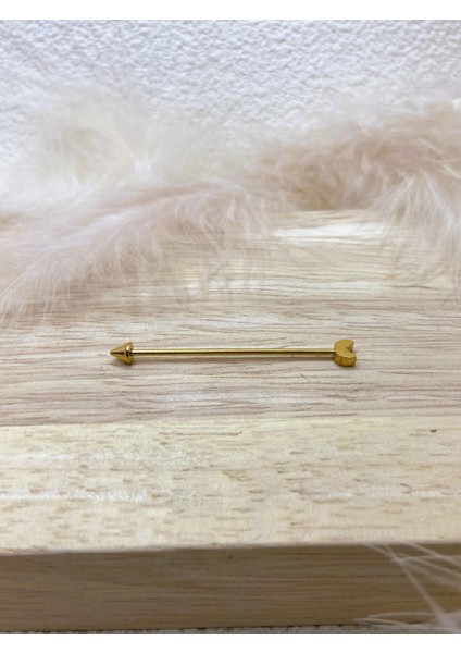Cerrahi Çelik Altın Rengi Industrial Köprü Piercing Küpe