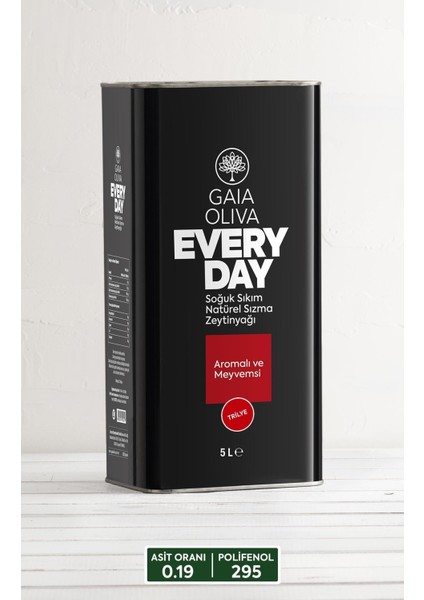 Gaia Oliva Everyday Trilye 5 Lt Natürel Sızma Zeytinyağı