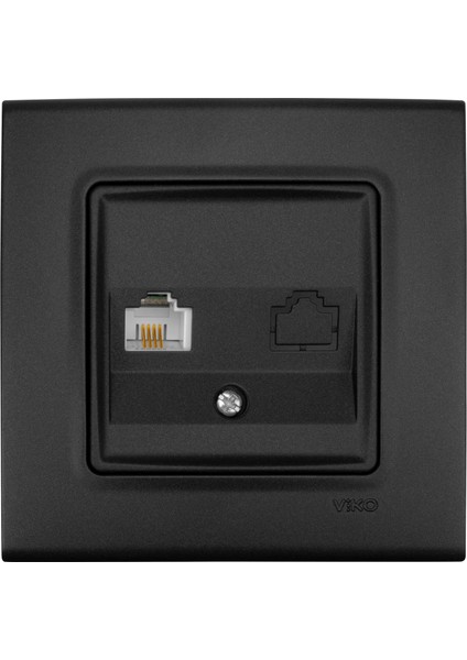Linnera Life Gece Siyahı Tekli Nümeris Cat-3 Telefon Prizi Çerçevesiz - 90444013